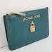 Michael Kors Adelde Deep Teal Leather Coin Pouch
