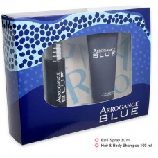 Arrogance Blue EDT, 30ml + Hair & Body Shampoo, 100ml Giftset For Him