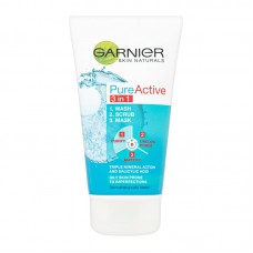 Garnier Skin Active Pure Active 3 in 1 Clay, Wash , Srub & Mask 150ml