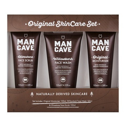 Mancave Original Skin Care Set F ace Scrub + Face Wash + Moisturiser