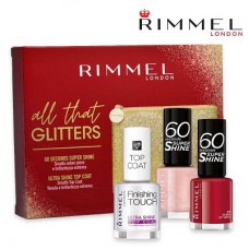 Rimmel All That Glitters Nail Polish + Top coat Gift Set